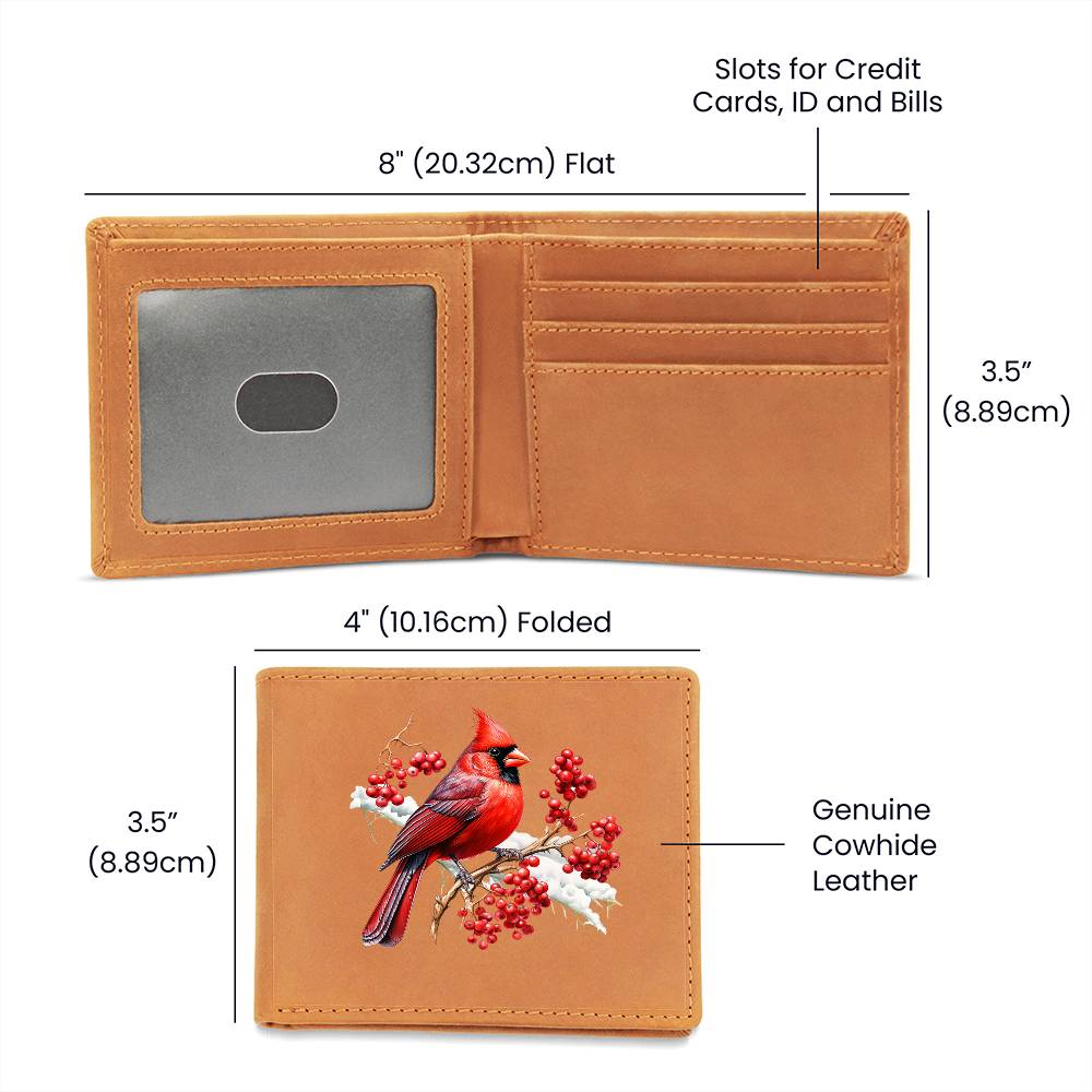 Christmas Cardinal 009 - Leather Wallet