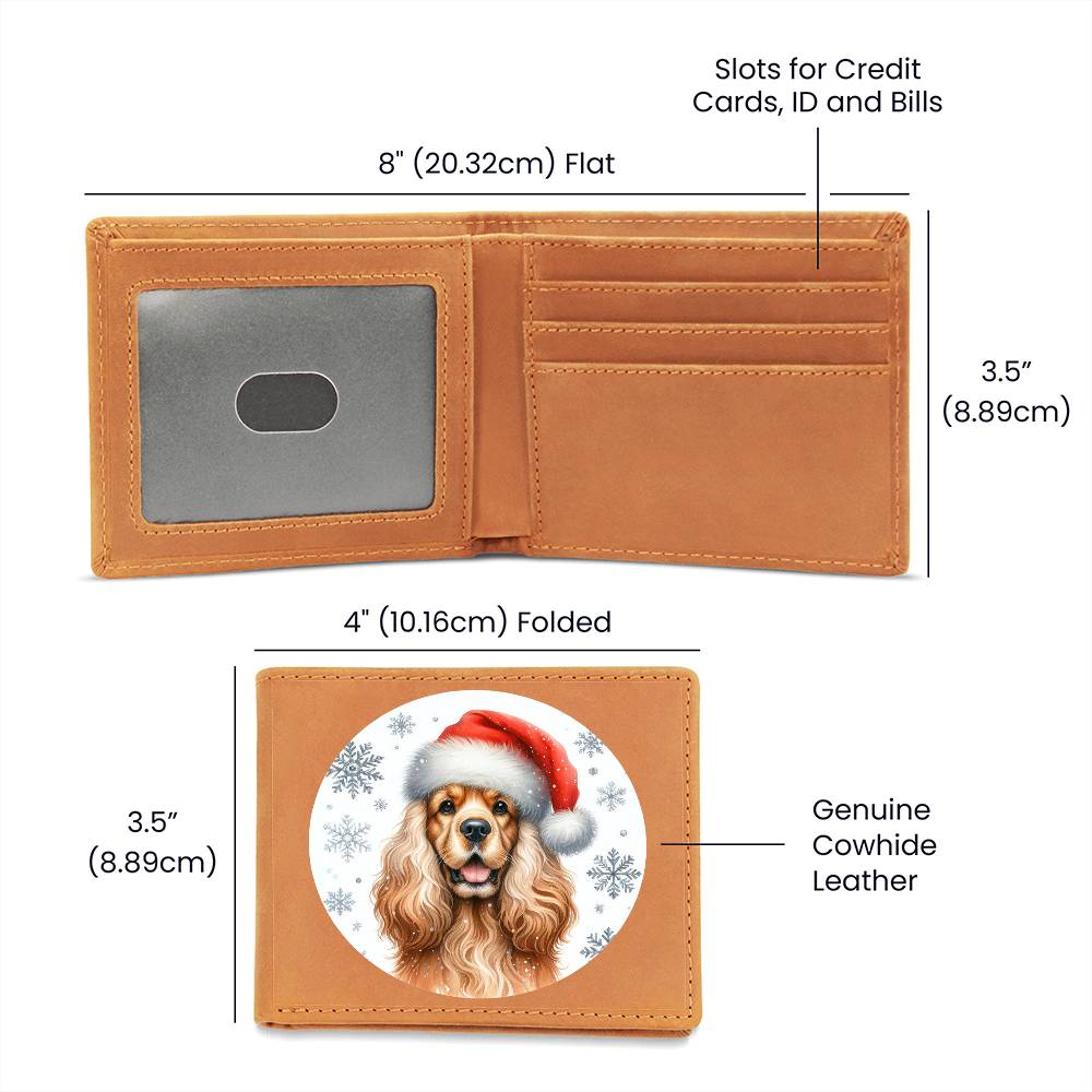 Christmas Dog - English Cocker Spaniel - Leather Wallet