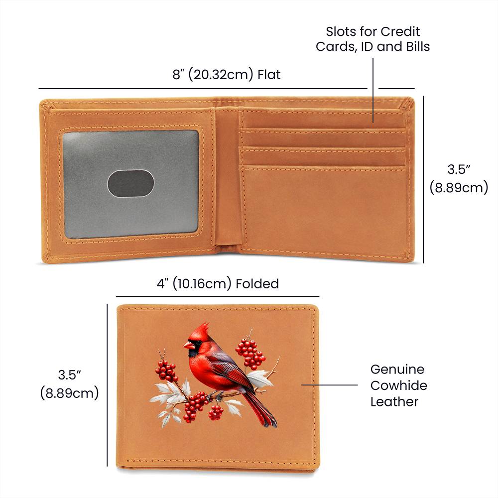 Christmas Cardinal 007 - Leather Wallet