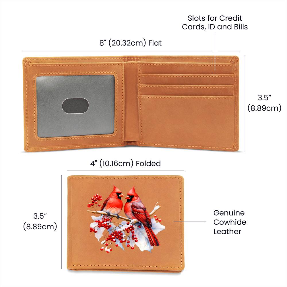 Christmas Cardinal 011 - Leather Wallet