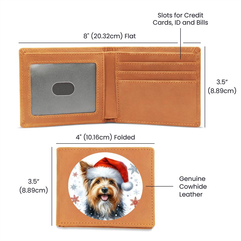 Christmas Dog - Australian Terrier - Leather Wallet