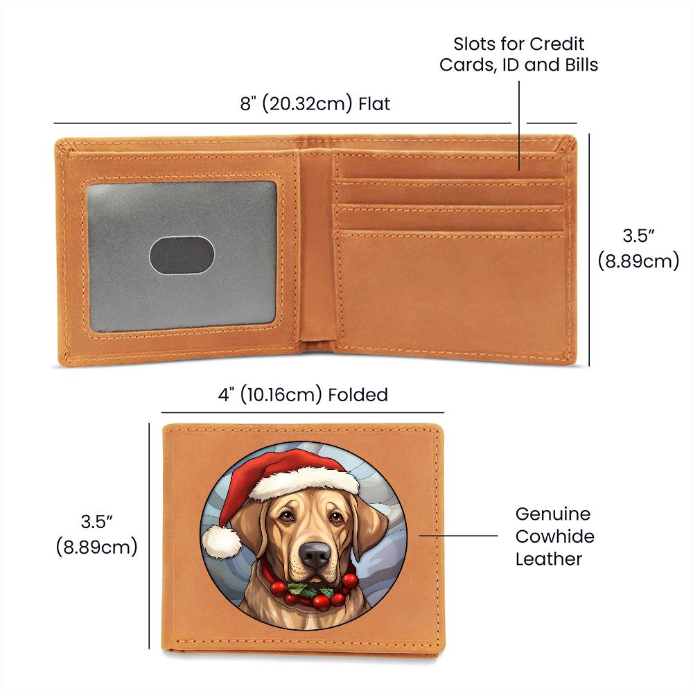 Dog Stained Glass Christmas Design 003 - Leather Wallet