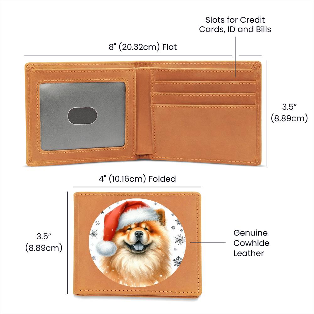 Christmas Dog - Chow Chow - Leather Wallet