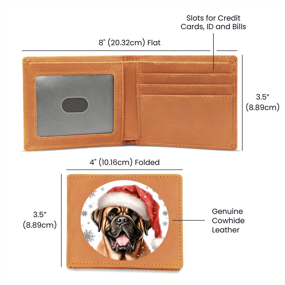 Christmas Dog - Mastiff - Leather Wallet