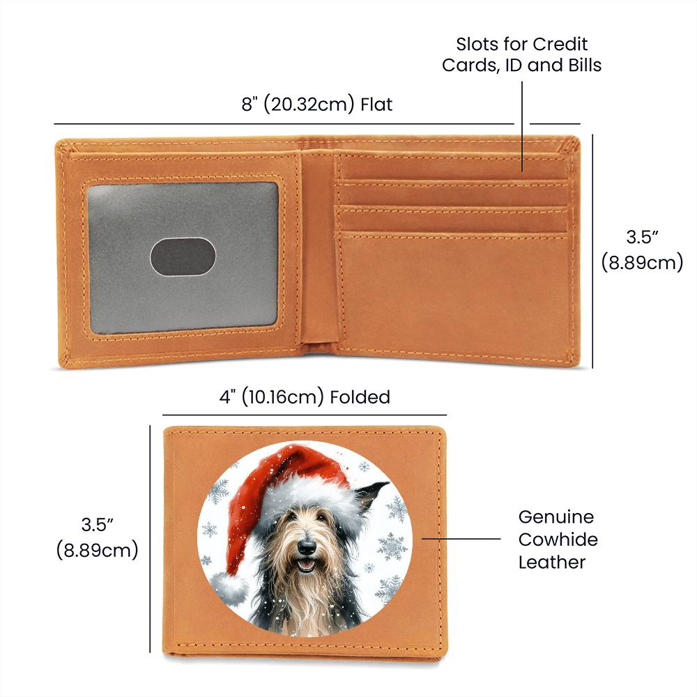 Christmas Dog - Scottish Deerhound - Leather Wallet