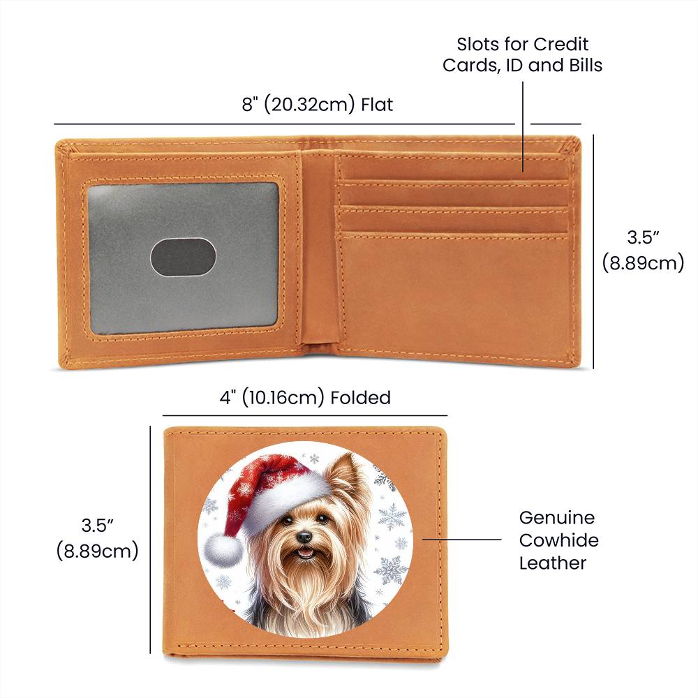 Christmas Dog - Silky Terrier - Leather Wallet