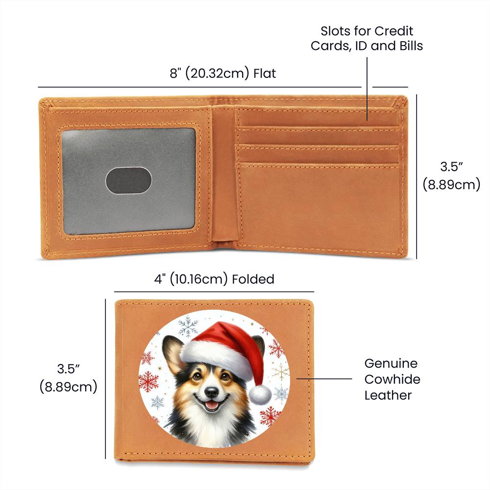 Christmas Dog - Cardigan Welsh Corgi - Leather Wallet