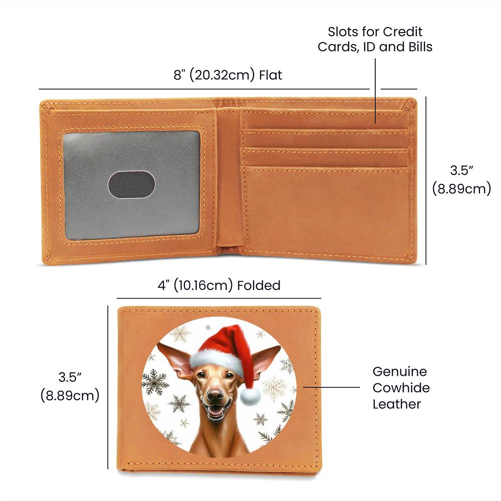 Christmas Dog - Pharaoh Hound - Leather Wallet