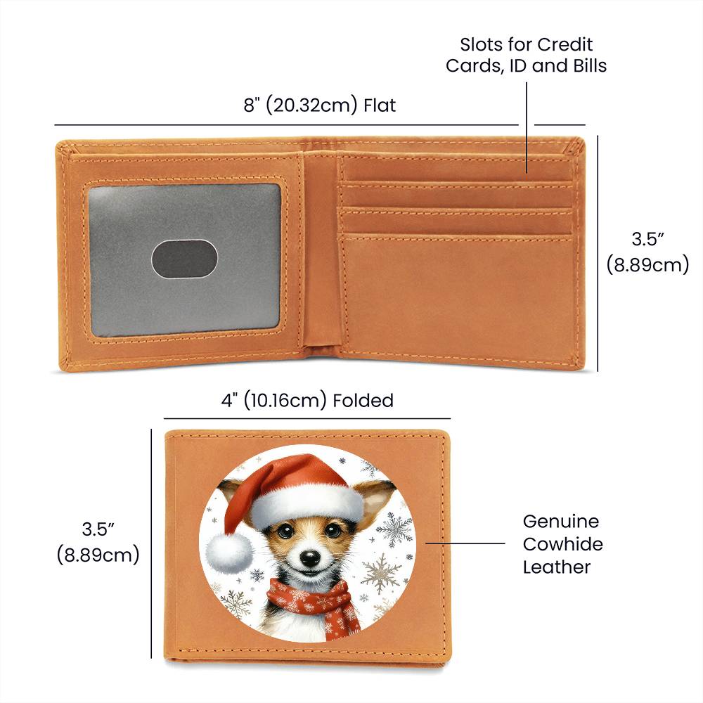 Christmas Dog - Toy Fox Terrier - Leather Wallet