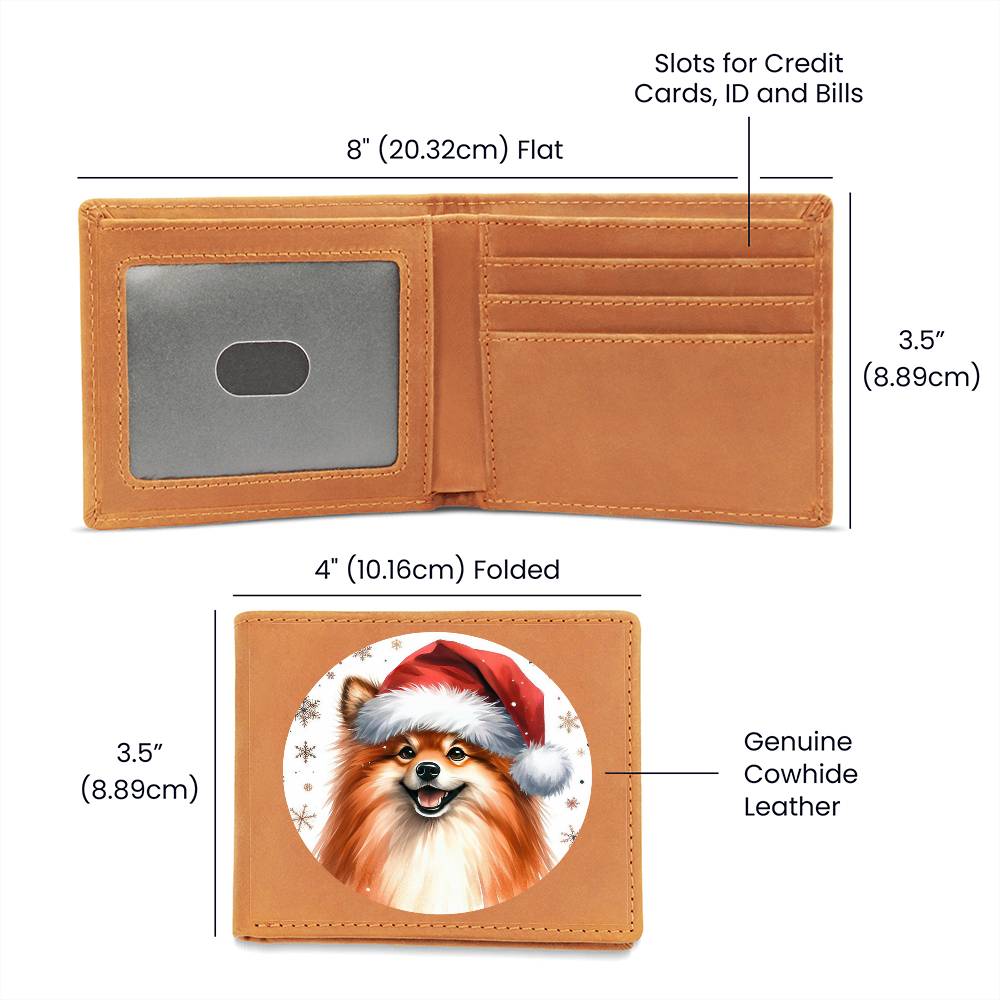 Christmas Dog - Finnish Spitz - Leather Wallet