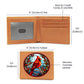 Christmas Red Cardinal Stained Glass Design 013 - Leather Wallet