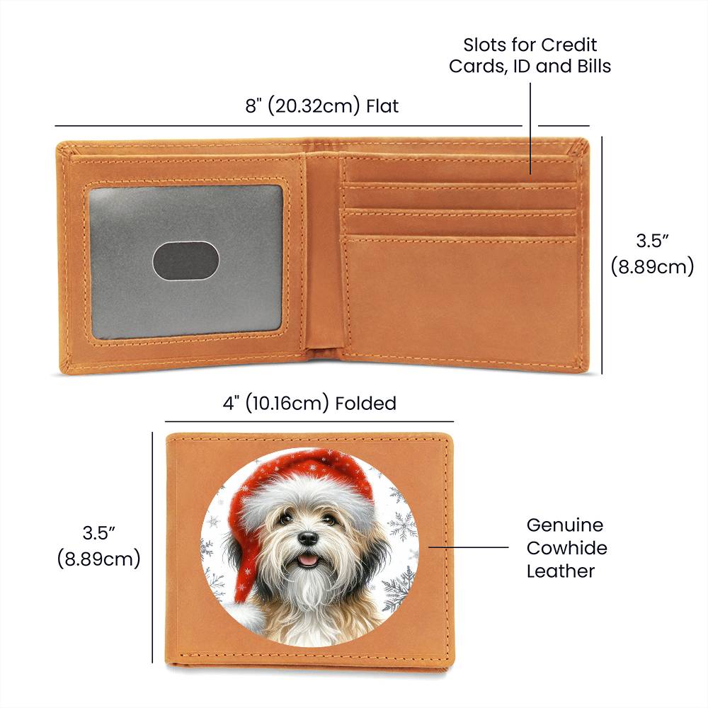 Christmas Dog - Dandie Dinmont Terrier - Leather Wallet