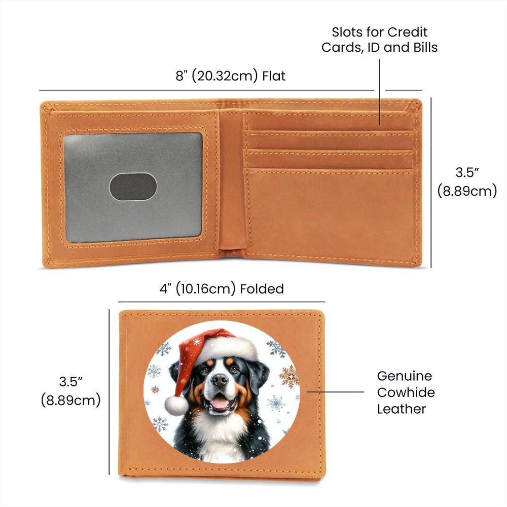 Christmas Dog - Greater Swiss Mountain  - Leather Wallet