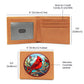 Christmas Red Cardinal Stained Glass Design 001 - Leather Wallet