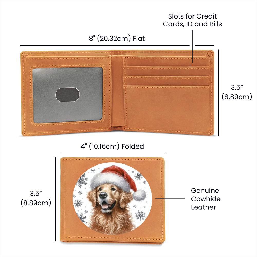 Christmas Dog - Curly-Coated Retriever - Leather Wallet