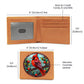 Christmas Red Cardinal Stained Glass Design 035 - Leather Wallet