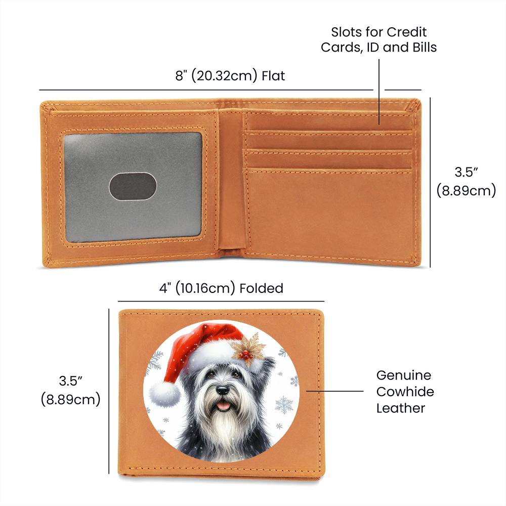 Christmas Dog - Sealyham Terrier - Leather Wallet