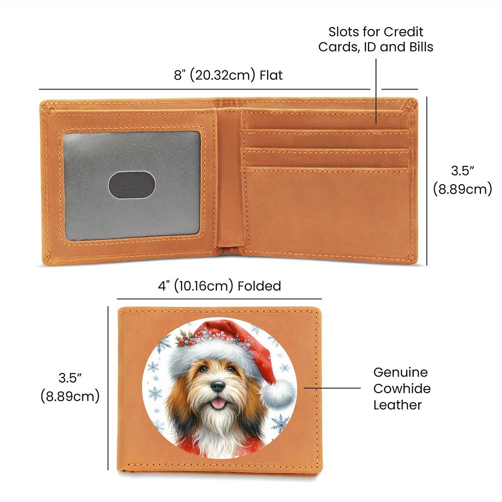 Christmas Dog - Petit Basset Griffon Vendeen - Leather Wallet