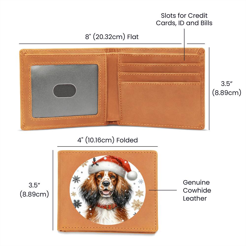 Christmas Dog - Sussex Spaniel - Leather Wallet