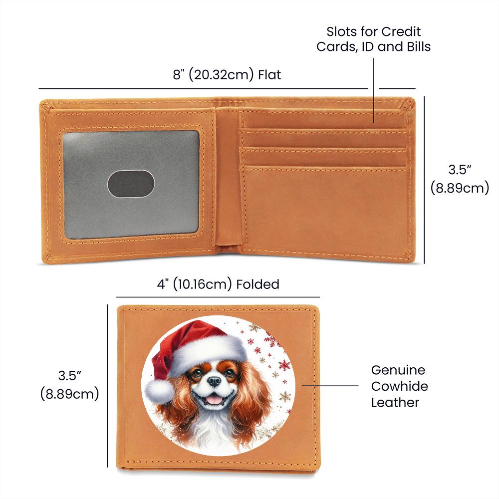 Christmas Dog - Cavalier King Charles Spaniel - Leather Wallet