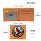 Christmas Red Cardinal Stained Glass Design 028 - Leather Wallet