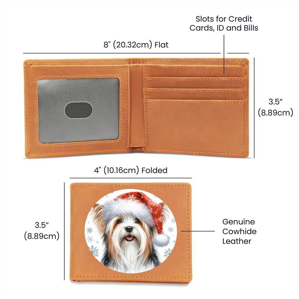 Christmas Dog - Biewer Terrier - Leather Wallet