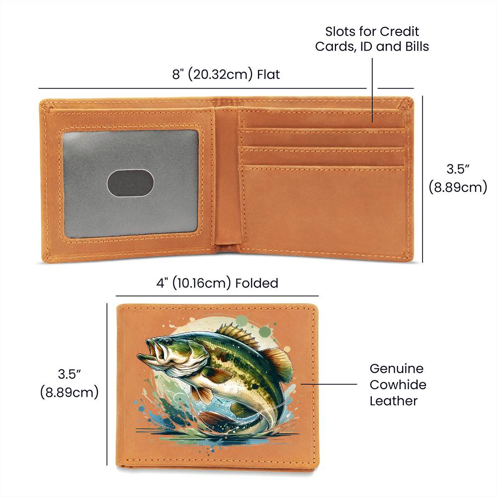 Gone Bass Fishing 02 - Leather Wallet