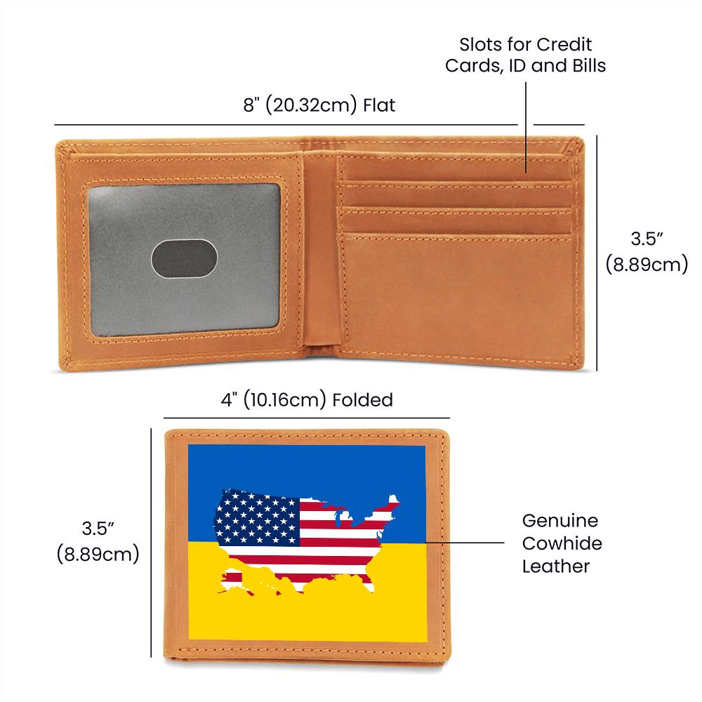 Ukrainian-American - Leather Wallet