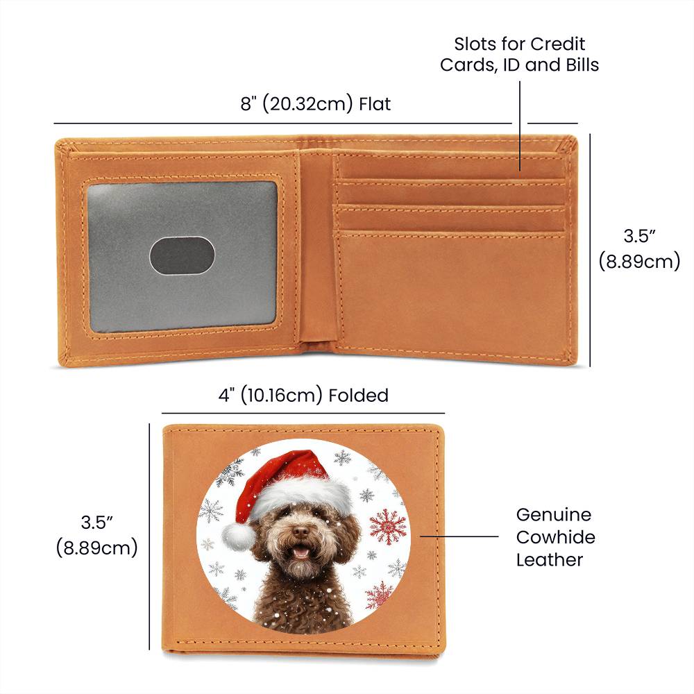 Christmas Dog - Lagotto Romagnolo - Leather Wallet