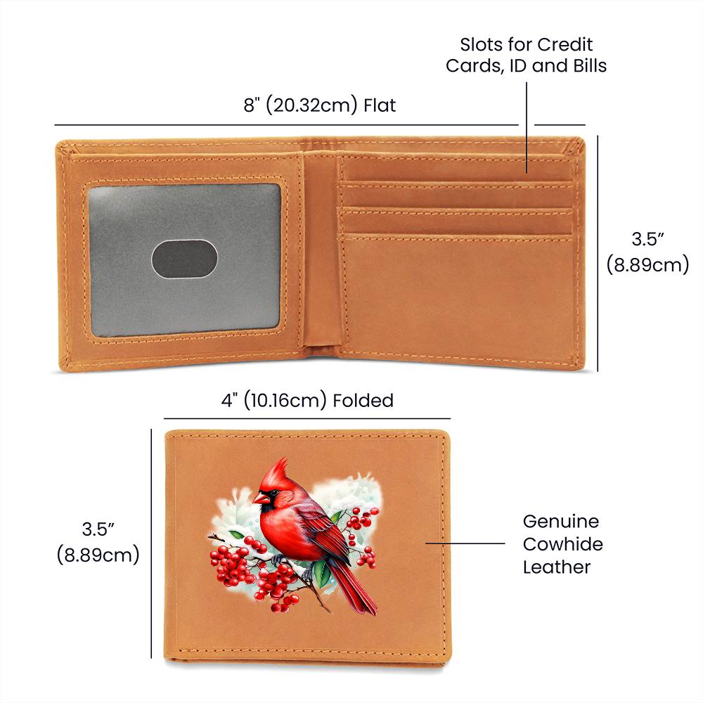 Christmas Cardinal 008 - Leather Wallet