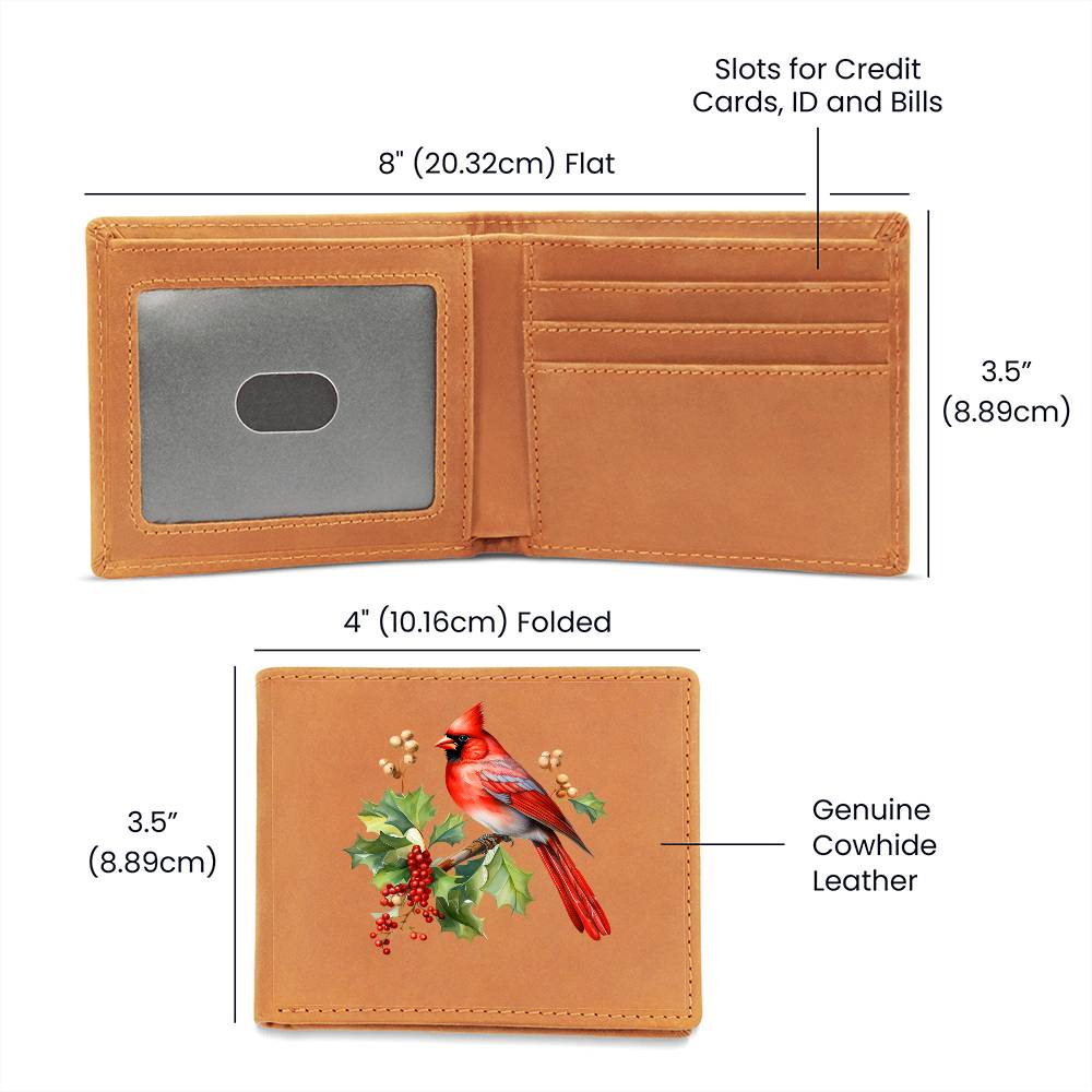 Christmas Cardinal 003 - Leather Wallet