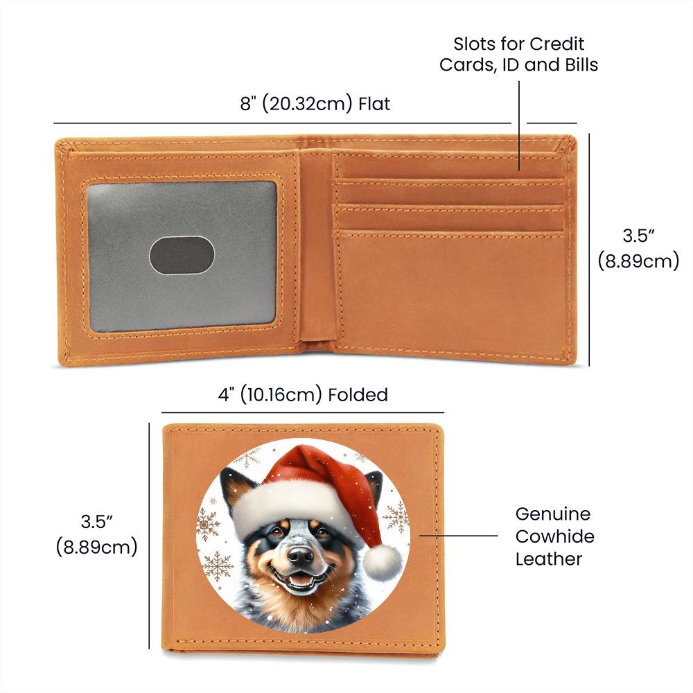 Christmas Dog - Australian Cattle Dog - Leather Wallet