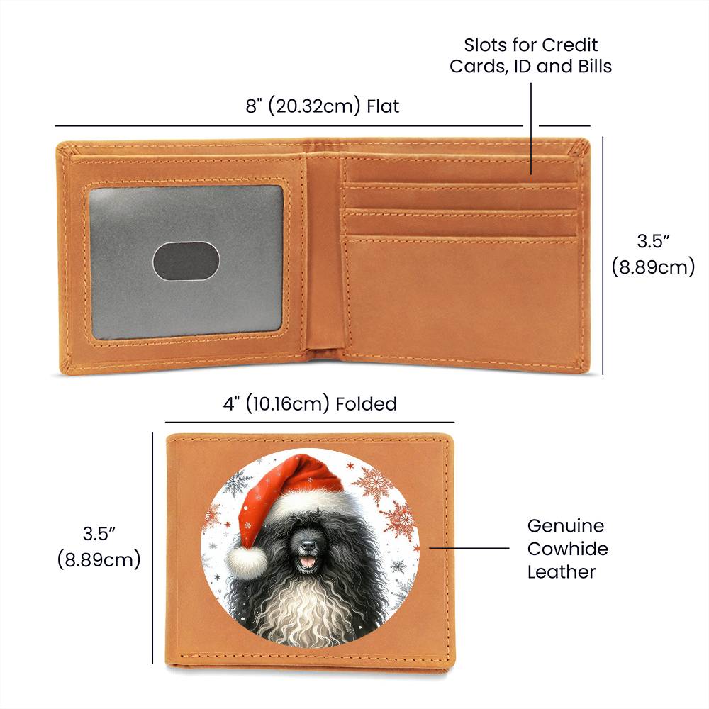 Christmas Dog - Puli - Leather Wallet