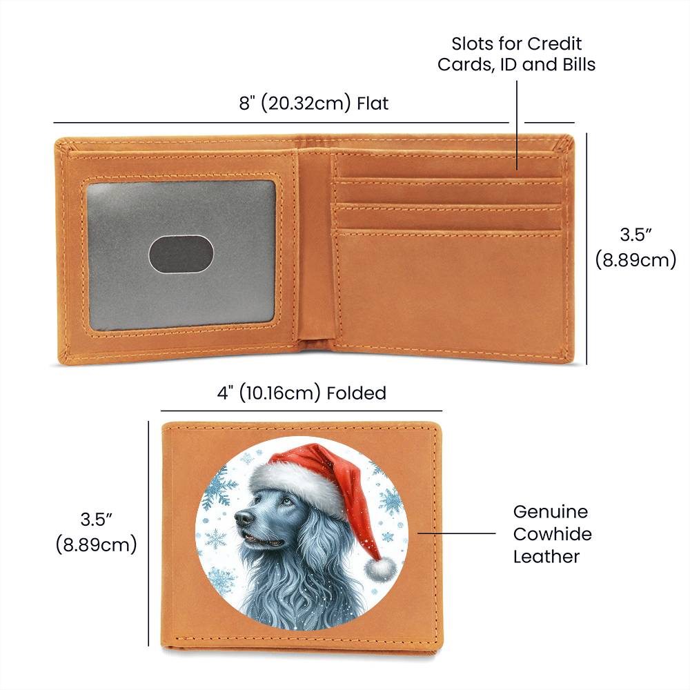 Christmas Dog - Blue Lacy - Leather Wallet