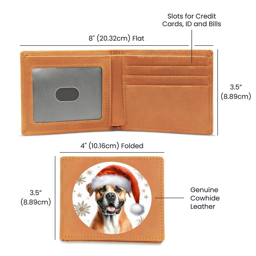 Christmas Dog - Dogo Argentino - Leather Wallet