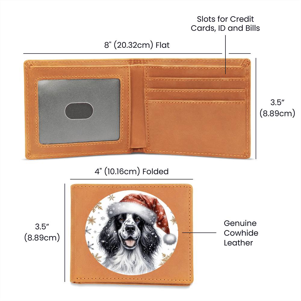 Christmas Dog - English Setter - Leather Wallet