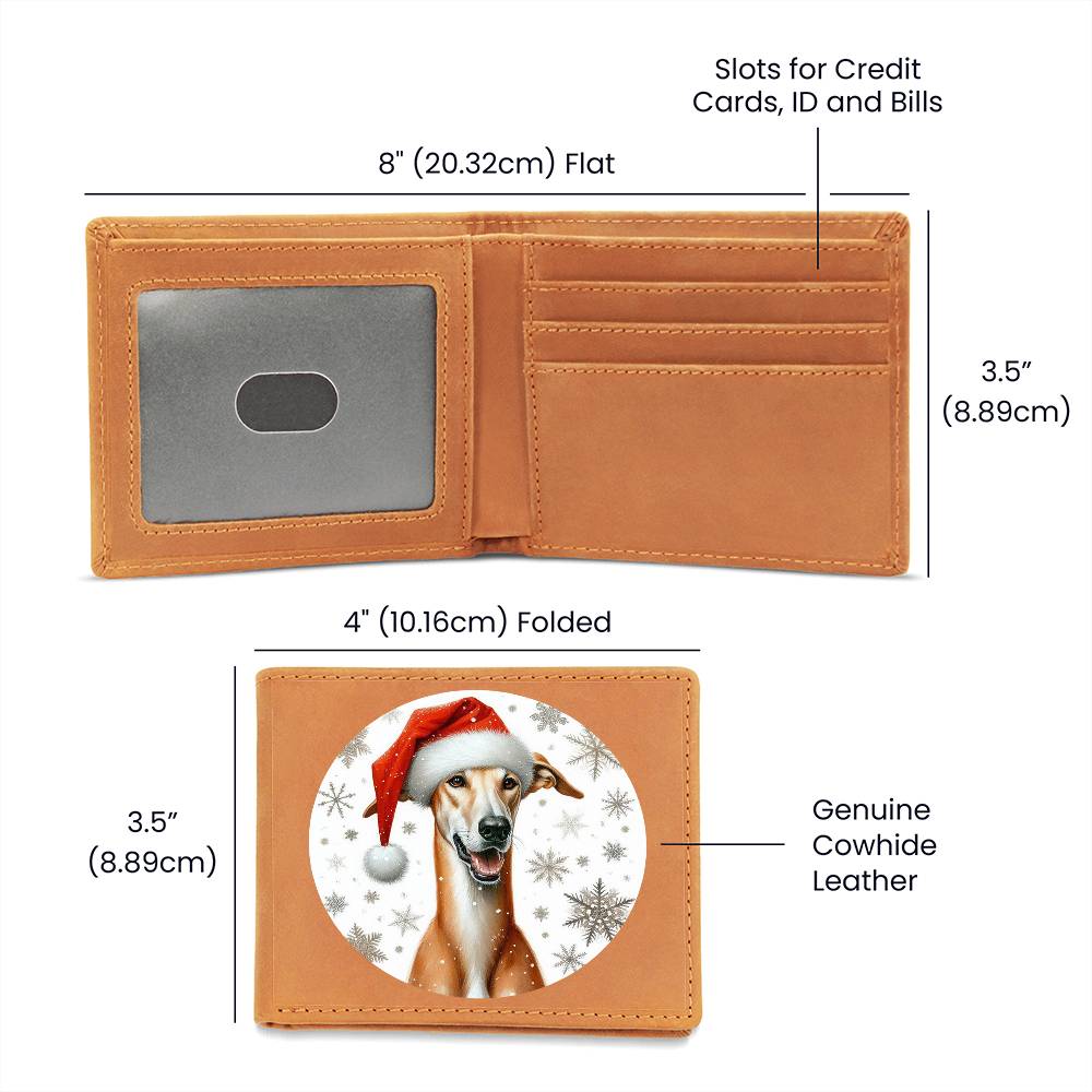 Christmas Dog - Azawakh - Leather Wallet