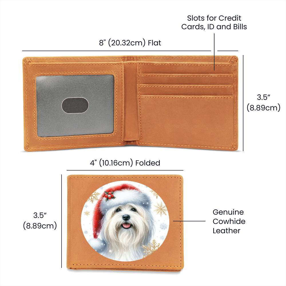 Christmas Dog - Coton De Tulear - Leather Wallet