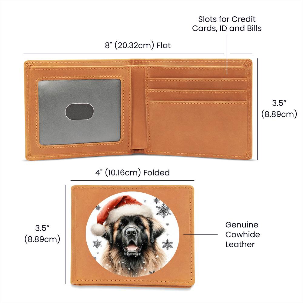 Christmas Dog - Leonberger - Leather Wallet