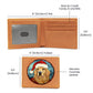 Dog Stained Glass Christmas Design 010 - Leather Wallet