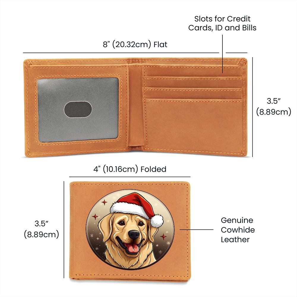 Dog Stained Glass Christmas Design 027 - Leather Wallet