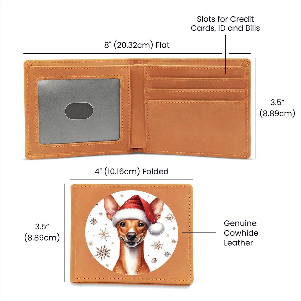 Christmas Dog - Cirneco dell’Etna - Leather Wallet