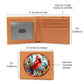 Christmas Red Cardinal Stained Glass Design 018 - Leather Wallet