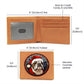 Dog Stained Glass Christmas Design 015 - Leather Wallet