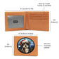 Dog Stained Glass Christmas Design 026 - Leather Wallet