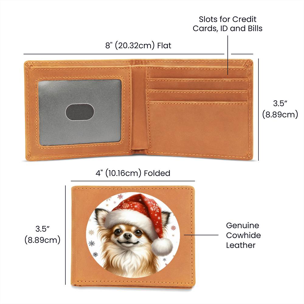 Christmas Dog - Chihuahua - Leather Wallet