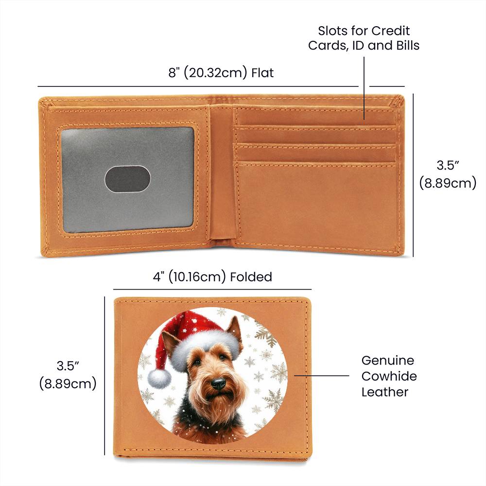 Christmas Dog - Irish Terrier - Leather Wallet