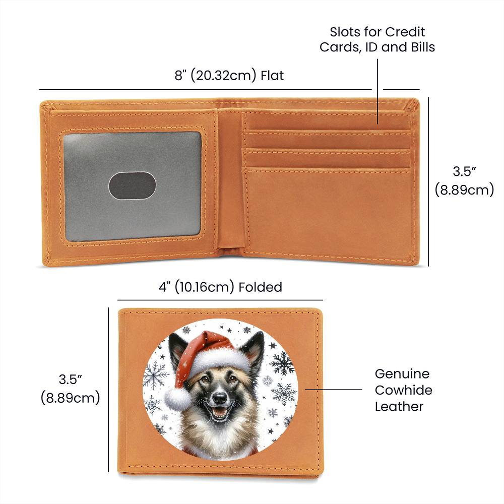 Christmas Dog - Mudi - Leather Wallet
