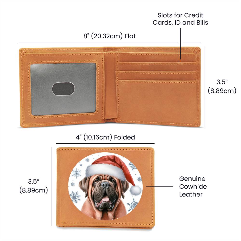 Christmas Dog - Neapolitan Mastiff - Leather Wallet