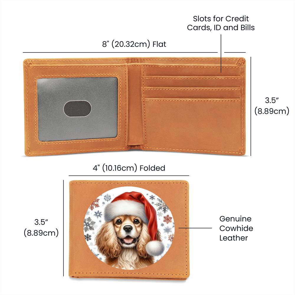 Christmas Dog - American Cocker Spaniel - Leather Wallet